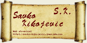 Savko Kikojević vizit kartica